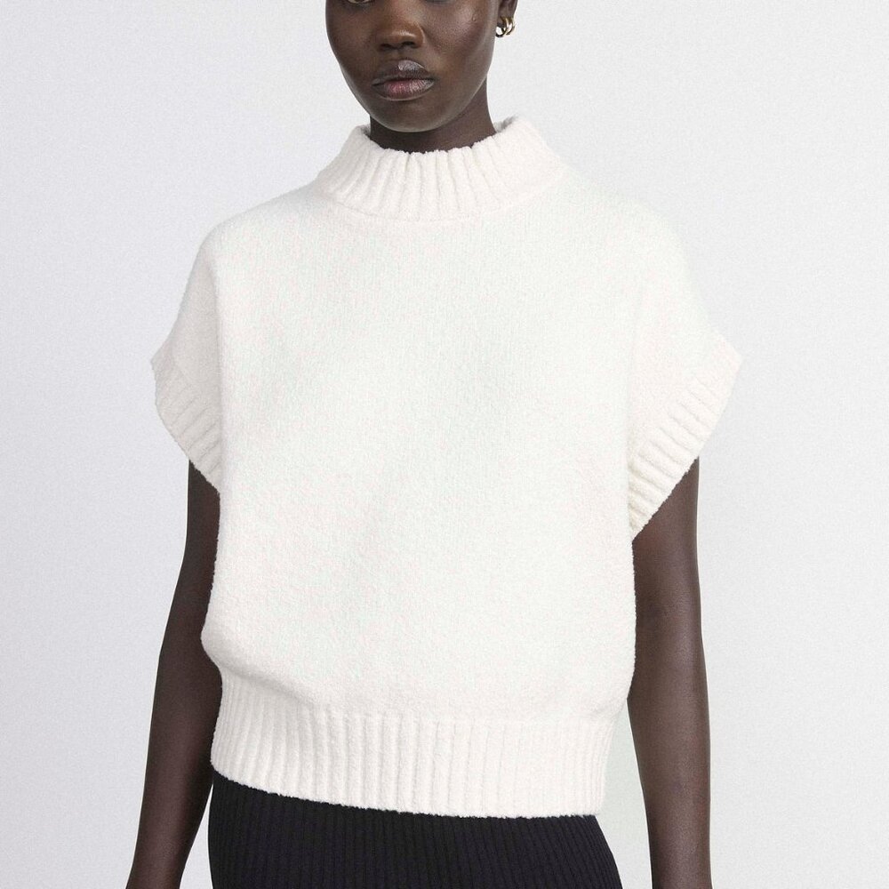 Seawool® Sweater Vest in White Cream